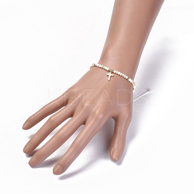 Electroplate Glass Braided Beads Bracelets BJEW-JB04311-06-1