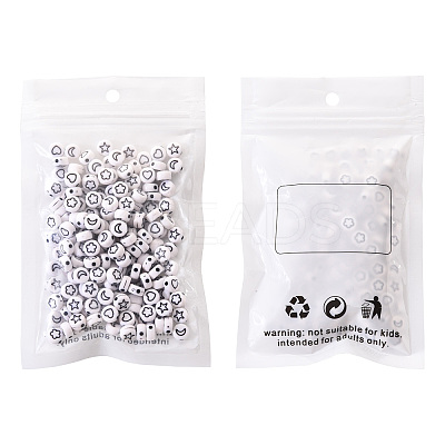 Opaque White Acrylic Beads SACR-YW0001-21B-1