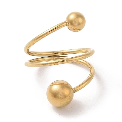 Ion Plating(IP) 304 Stainless Steel Wire Wrap Spiral Cuff Rings for Women RJEW-G315-08A-G-1