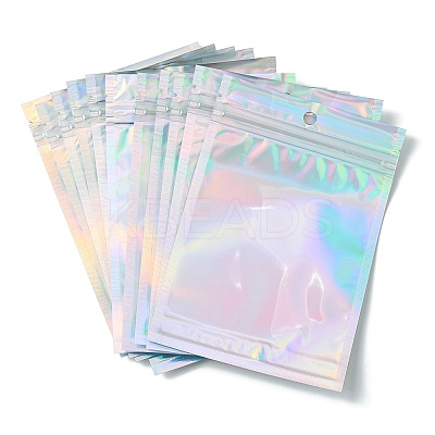 Rectangle Zip Top Plastic Glitter Holographic Bags OPP-YW0001-03C-1