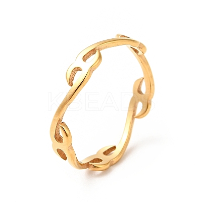 Ion Plating(IP) 201 Stainless Steel Letter X Finger Ring for Women RJEW-G266-14G-1