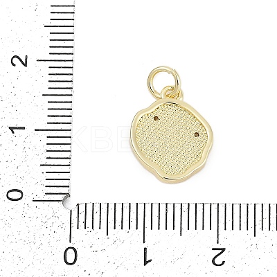 Brass Micro Pave Clear Cubic Zirconia Pendants KK-G522-07G-1