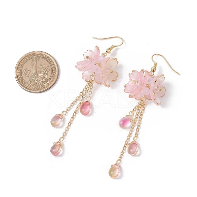 Flower Dangle Earrings EJEW-TA00636-01-1