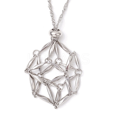 3Pcs 3 Sizes 304 Stainless Steel Macrame Pouch Empty Stone Holder Necklace Making NJEW-JN05239-1