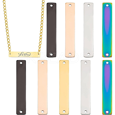 10Pcs 5 Colors 304 Stainless Steel Connector Charms FIND-BC0003-44-1