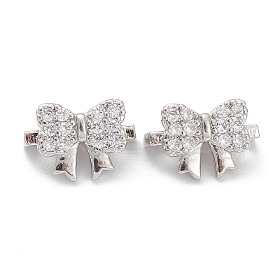 Rack Plating Brass Pave Cubic Zirconia Slide Charms KK-G464-05P-1