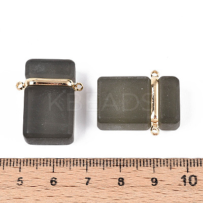 Glass Rectangle Links Connector Charms GLAA-T023-42A-1