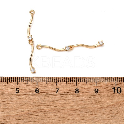 Brass Micro Pave Clear Cubic Zirconia Pendants KK-Z112-30G-1