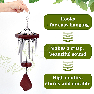 DIY Wood & Aluminium Round Tube Wind Chime Making Kits DIY-PH0023-72B-1