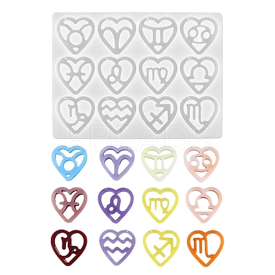 Heart with Constellation Silicone Pendant Molds DIY-I065-12-1