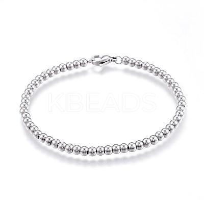 Tarnish Resistant 304 Stainless Steel Beaded Bracelets BJEW-G544-34P-1