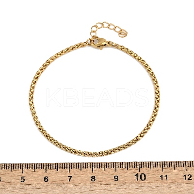 304 Stainless Steel Wheat Chain Bracelets for Unisex BJEW-K282-01A-G-1