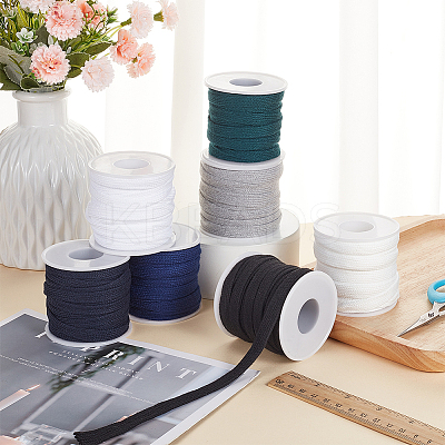 7 Bundles 7 Styles Flat Polycotton Hollow Cord OCOR-BC0006-15-1