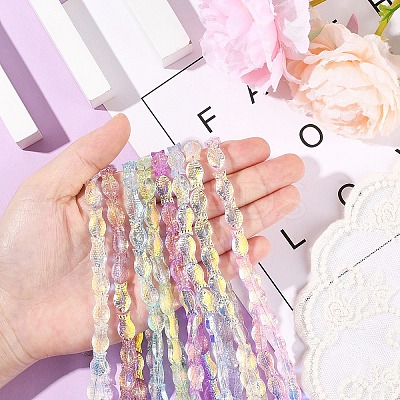 1 Strand Transparency Electroplate Glass Beads Strands GLAA-YW0004-90A-1