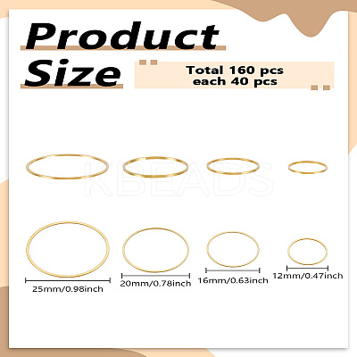 160Pcs 4 Colors Brass Linking Rings KK-LP0001-81G-1