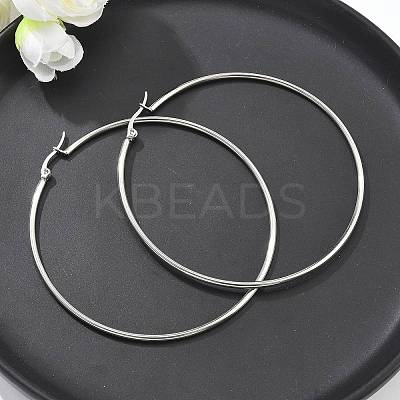 Tarnish Resistant 304 Stainless Steel Big Hoop Earrings EJEW-F105-01P-1