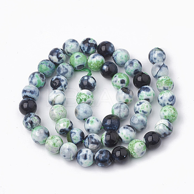 Dyed Natural Fire Crackle Agate Beads Strands G-T098-02B-05-1