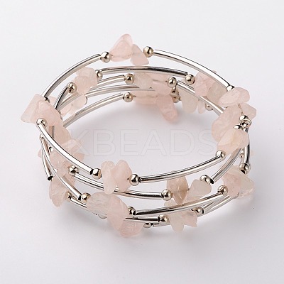 Gemstone Chip Warp Bracelets X-BJEW-JB01517-01-1