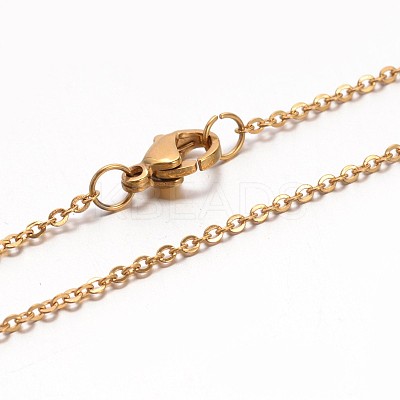 PVD Vacuum Plating 304 Stainless Steel Cable Chain Necklaces NJEW-E026-04G-A-1