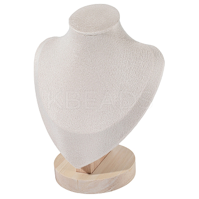 Bust Shaped Beech Covered with Velvet Necklace Display Stands NDIS-WH20010-02A-1
