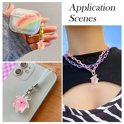 30Pcs Transparent Acrylic and Glitter Powder Pendants TACR-TA0001-91-1
