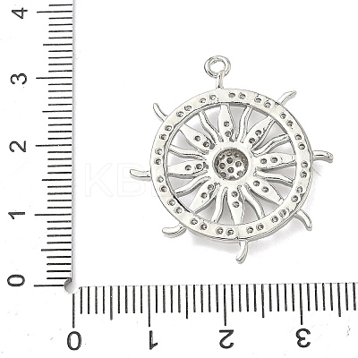 Brass Micro Pave Clear Cubic Zirconia Pendants KK-I476-06P-1
