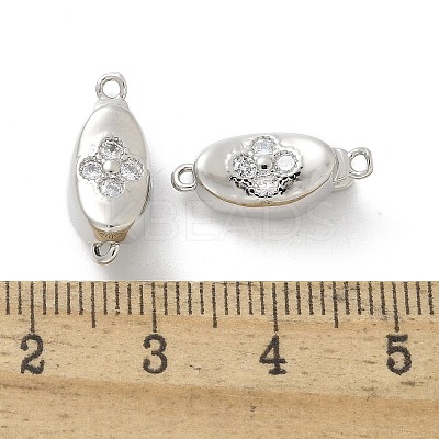 Brass Micro Pave Clear Cubic Zirconia Box Clasps KK-Z083-06P-1