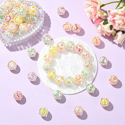 Plating Transparent Acrylic Beads TACR-CJC0001-12-1