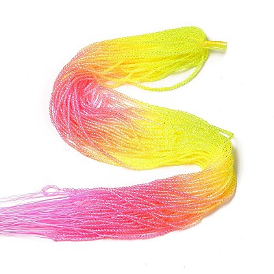 Transparent Gradient Color Glass Beads Strands GLAA-H021-01A-20-1