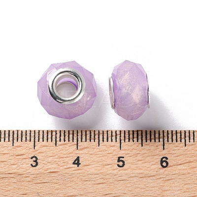 Pearlized Resin European Beads RESI-M001-01B-1