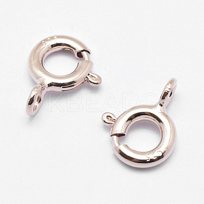 925 Sterling Silver Spring Ring Clasps STER-K167-076B-RG-1