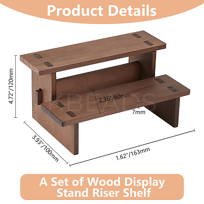 2-Tier Wooden Jewelry Organizer Display Risers ODIS-WH0058-19A-1