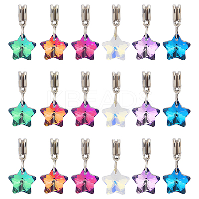 30Pcs 6 Colors Glass European Dangle Charms PALLOY-PH01826-1