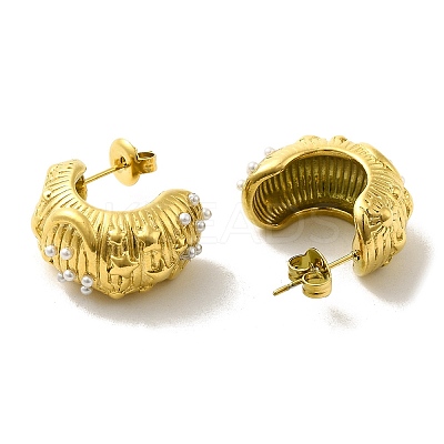 Ion Plating(IP) 304 Stainless Steel Stud Earrings EJEW-K268-03G-1