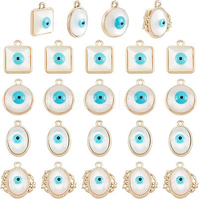 32Pcs 4 Style Rack Plating Alloy Enamel Pendants FIND-FH0004-13-1