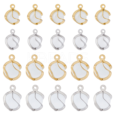 32Pcs 4 Style Cat Eye Pendants STAS-FH0002-01-1