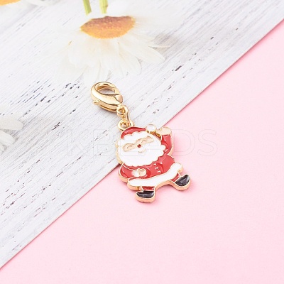 Christmas Themed Alloy Enamel Pendants HJEW-JM00457-02-1