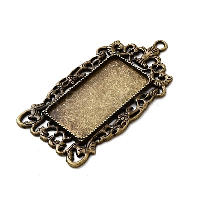 Vintage Tibetan Style Alloy Large Pendant Cabochon Bezel Settings X-TIBEP-M018-129AB-NF-1