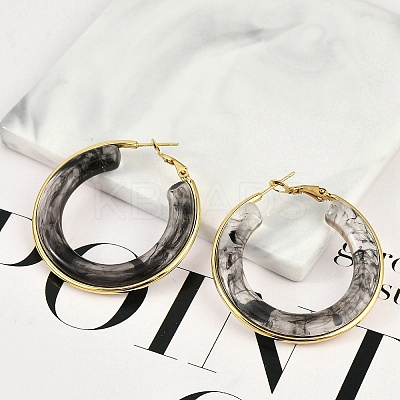 304 Stainless Steel Hoop Earrings For Women EJEW-B113-02G-02-1
