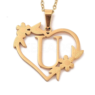 PVD Vacuum Plating 201 Stainless Steel Pendant Necklaces NJEW-R267-02U-G-1