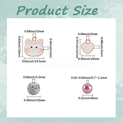 DIY Alloy Enamel Cat Charms & Glass Beads Bracelets Making Kits DIY-SC0030-79-1