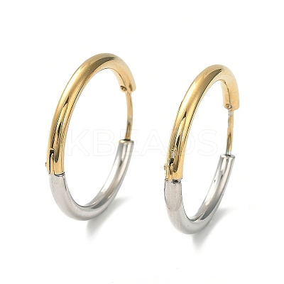 Ion Plating(IP) Two Tone 304 Stainless Steel Huggie Hoop Earrings EJEW-A106-02F-1