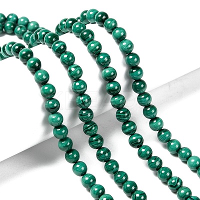 Natural Malachite Beads Strands G-O166-07A-6mm-1