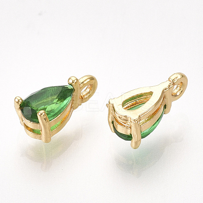 Brass Cubic Zirconia Charms KK-T038-367G-02-1