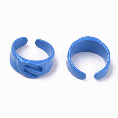 Spray Painted Alloy Cuff Rings RJEW-T011-34D-RS-1