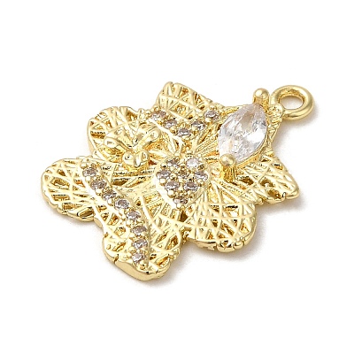 Rack Plating Brass Cubic Zirconia Pendants KK-M267-09G-1