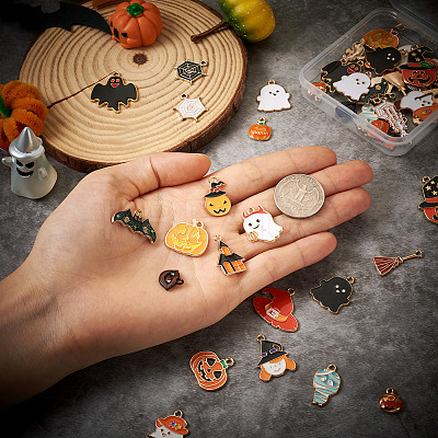 44pcs 22 style Alloy Enamel Pendants ENAM-MP0001-07-1