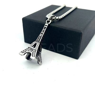 Vintage Paris Eiffel Tower Pendant 304 Stainless Steel Men’s Necklaces EO0985-1