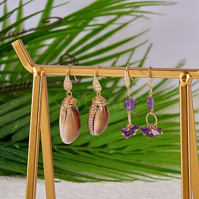 4 Pairs 4 Style Brass Micro Pave Clear Cubic Zirconia Earring Hooks KK-SZ0004-62-1