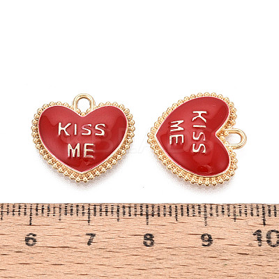 Valentine's Day Alloy Enamel Pendants ENAM-T024-16A-G-1